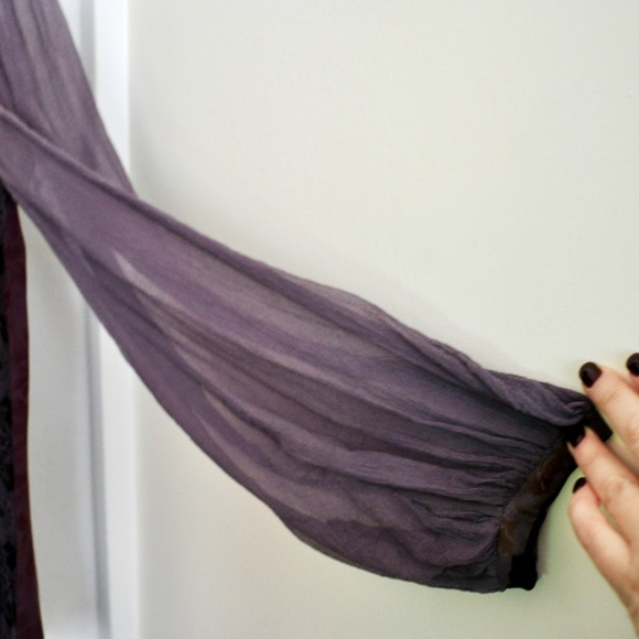 Elizabeth and James Paneled Tunic Silk Blouse in Purple - Picture 4 of 8